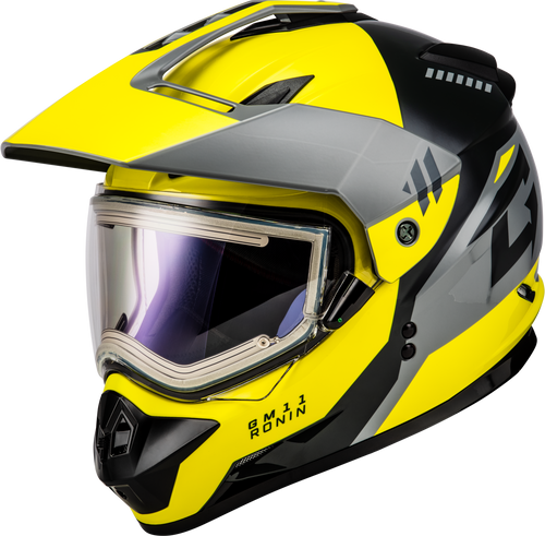 Gmax Gm-11S Ronin Snow Helmet W/ Elec Shld Yellow/Slvr/Grey Xs A41151193