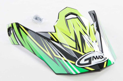 Gmax G086013 Gmax Visor W/Screws Raz Mx-86 Green/Hi-Vis Yellow G086013