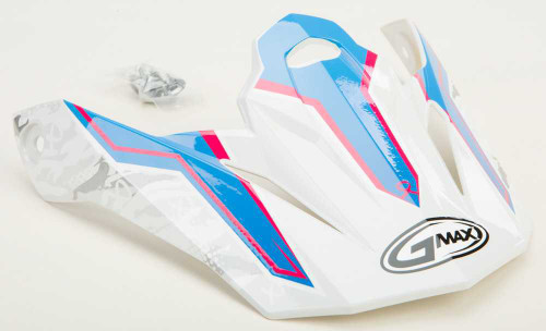 Gmax G086037 Gmax Visor W/Screws Pink Ribbon Riders White/Pink/Blue Mx-86 G086037
