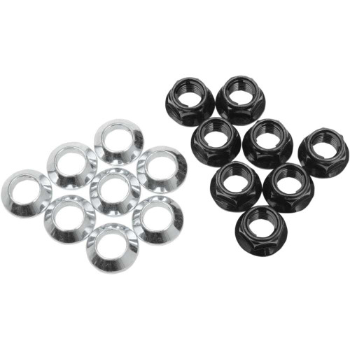 BOLT 2005LUGB Bolt Flange Lug Nut - Locking - Black - 8-Pack 2005-Lug.B