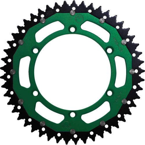 MOOSE RACING 12104604915X Moose Racing Dual Sprocket - Green - 49 Tooth 1210-460-49-15X