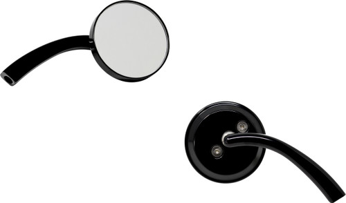 Nomadic Billet Round Mirror Left Black N-Bml-2