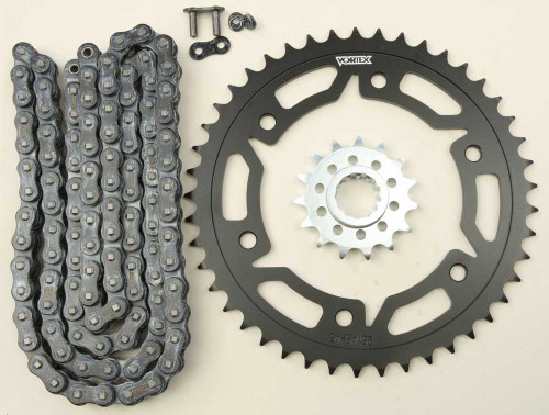 VORTEX CK6345 Vortex Sprocket/Chain Kit Stl/Stl 15/45T Sil Sx3 520-112L Blk Ck6345