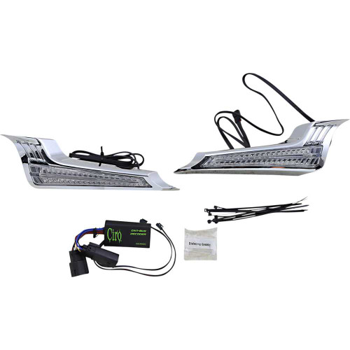 CIRO 40022 Ciro Filler Panel Light - Clear Lens - Red/Amber Leds - Chrome 40022