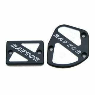 Modquad TSET1-RBLK-07 Modquad Throttle & Brake Cover Set Black Logo Raptor Tset1-Rblk-07