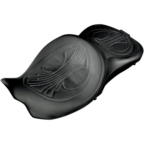 Danny Gray Longhaul 2Up Seat - Air - W/ Driver Backrest Capability - Drag Stitch W/ Gray Thread - Fl '08-'23 21-413Dair
