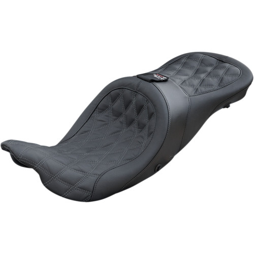 Danny Gray Longhaul 2Up Seat - Air - W/ Driver Backrest Capability - Double Diamond W/ Gray Stitch - Fl '08-'23 21-413Diaair