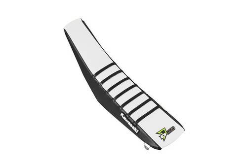 D-Cor Seat Cover Black/White Black Ribs Kx450 30-20-478