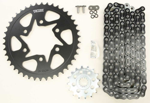VORTEX CK6303 Vortex Sprocket/Chain Kit Stl/Stl 16/42T Sil Rx3 520-108L Blk Ck6303