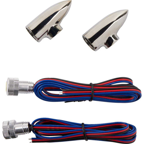 PAUL YAFFE BAGGER NATION PYO:LBFDRLC Paul Yaffe Bagger Nation Lightningbullet - Marker Lights - Amber/White - Chrome Pyo:Lb-F-Drl-C