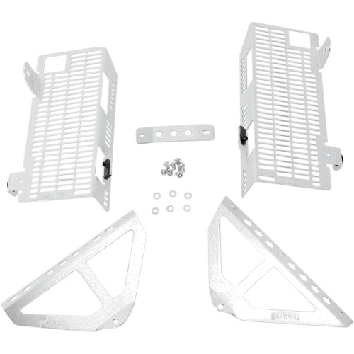 Devol Radiator Guards - Brushed Aluminum - Honda 0101-1207