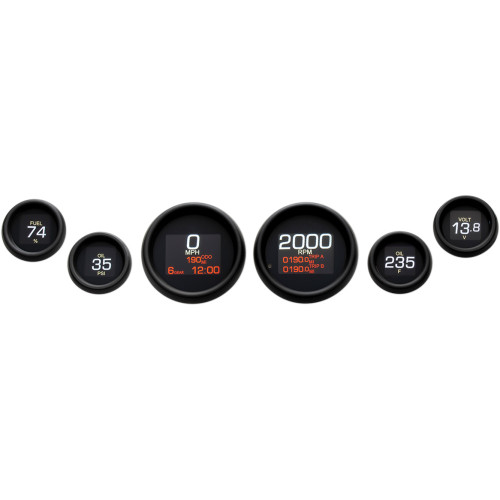 Dakota Digital Mlx 6-Gauge Instrument Kit - Black Bezel Mlx-8604-K