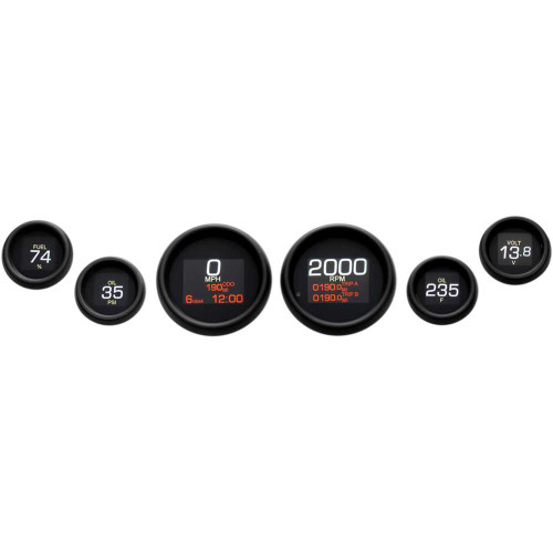 DAKOTA DIGITAL MLX8604K Dakota Digital Mlx 6-Gauge Instrument Kit - Black Bezel Mlx-8604-K
