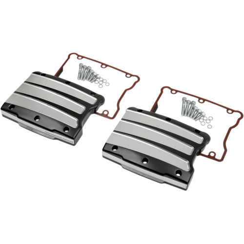 Performance Machine (Pm) Rocker Box Cover - Scalloped - Platinum Cut - Twin Cam 0177-2021-Bmp