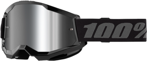 100% 50032-00007 100% Strata 2 Junior Goggle Black Mirror Silver Lens 50032-00007