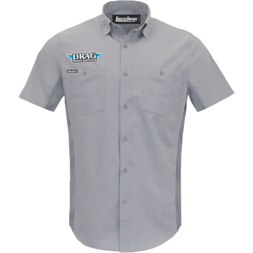 Throttle Threads Drag Specialties Vented Shop Shirt - Gray - Small Drg31St26Gysm