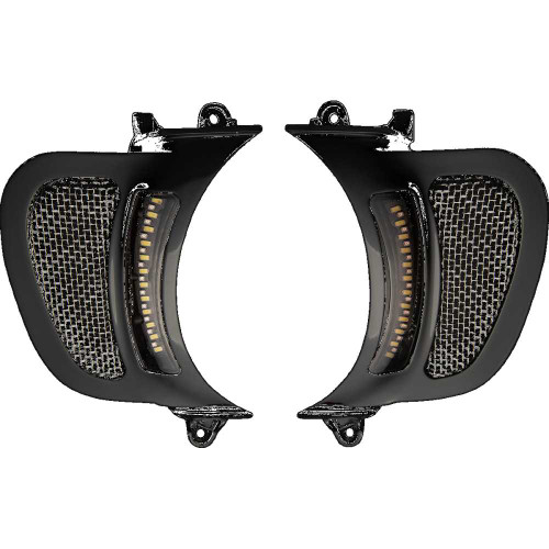 CUSTOM DYNAMICS CDRGVAW2B Custom Dynamics Led Vent Insert - Amber/White - Black W/ Stainless Mesh Cd-Rg-V-Aw2-B