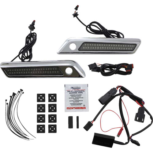 CUSTOM DYNAMICS CDSBLDCSC Custom Dynamics Latch Light - Saddlebag - Dual Color - Smoke - Chrome Cd-Sbl-Dc-Sc