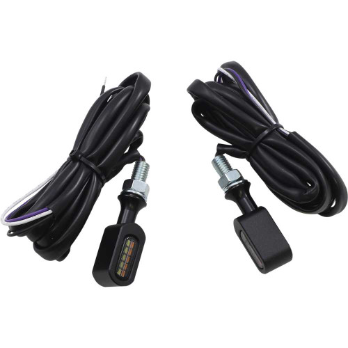 DRAG SPECIALTIES 2040-2777 Drag Specialties Marker Light - Smoke/Amber - Matte Black