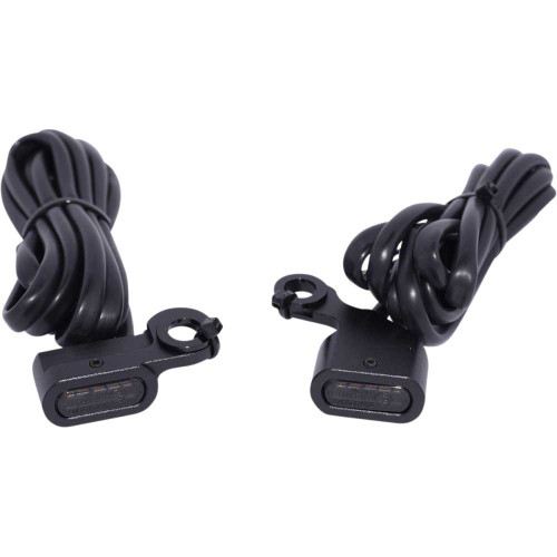 DRAG SPECIALTIES 2040-2785 Drag Specialties Marker Lights - Amber/White - Smoke Lens - Matte Black