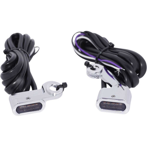 DRAG SPECIALTIES 2040-2791 Drag Specialties Marker Lights - Amber/White - Smoke Lens - Chrome