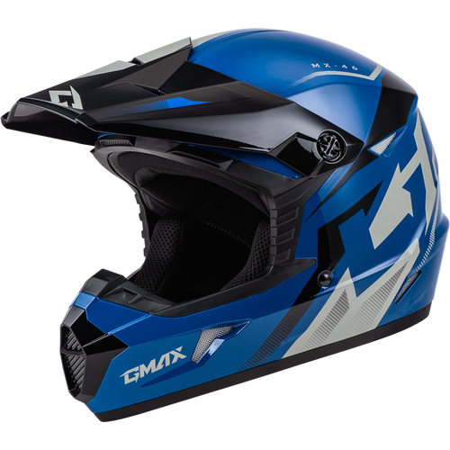 Gmax D3464431 Gmax Mx-46 Compound Helmet Blue/Black/Grey Ym D3464431