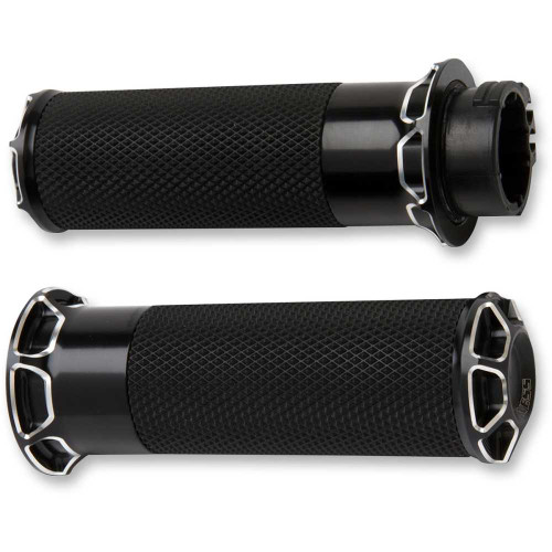 ARLEN NESS 07331 Arlen Ness Grips - Beveled - Cable - Black 07-331