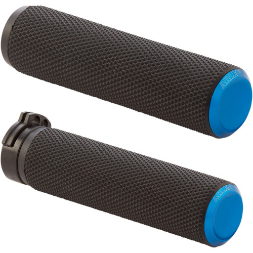 Arlen Ness Grips - Knurled - Cable - Blue 07-335