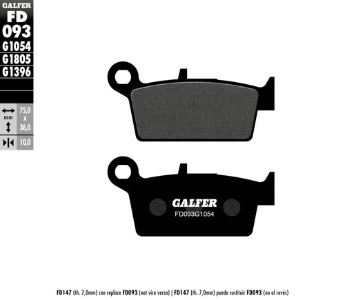 GALFER FD093G1054 Galfer Brake Pads Semi Metallic Fd093G1054 Fd093G1054