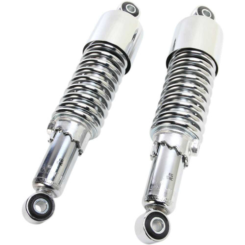 EMGO 1705693 Emgo Custom Shorty Shocks With Shroud - Chrome Body/Chrome Spring Finish - Eye Lowering 17-05693
