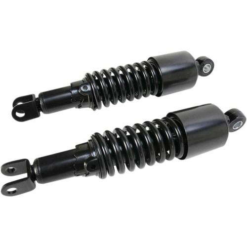EMGO 1705694B Emgo Custom Shorty Shocks With Shroud - Black Body/Black Spring Finish - Clevis Lowering 17-05694B