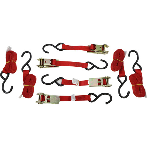 Steadymate Ratchet Tie-Downs - 1" X 1' - 4 Pack - Red 15531
