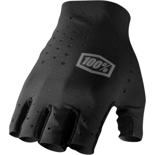 100% 1002100000 100% Sling Short Finger Gloves - Black - Small 10021-00000