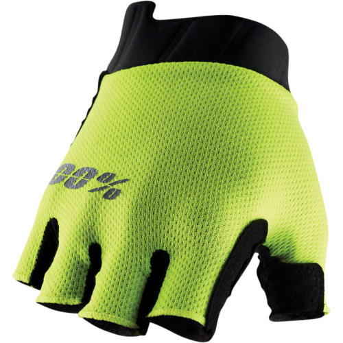 100% 1002400006 100% Exceeda Short Finger Gloves - Fluorescent Yellow - Medium 10024-00006