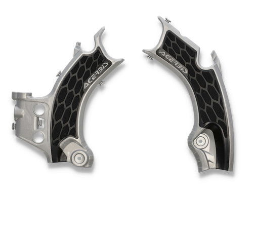 Acerbis Frame Guards- X-Grip Silver/Black 2986181015
