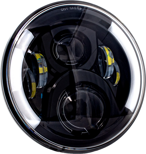 Letric Lighting Co LLC-DHL-7TS Letric Lighting Co 7" Led Deluxe Hdlght W Turns Black W/ Mnt Adapter Llc-Dhl-7Ts