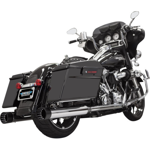 Bassani Xhaust Dnt Straight Can Mufflers For '95-'16 Fl - Chrome/Black 1F7Dnt5