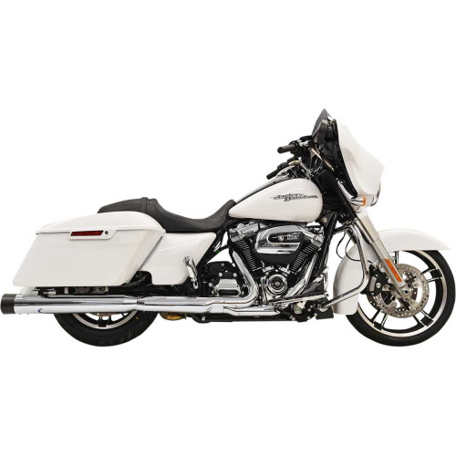 BASSANI XHAUST 1F72DNT5 Bassani Xhaust Dnt Straight Can Mufflers For Fl - Chrome/Black 1F72Dnt5