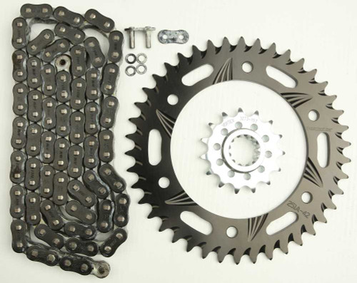 VORTEX CK6328 Vortex Sprocket/Chain Kit Stl/Alu 15/42T Blk Rx3 520-106L Blk Ck6328