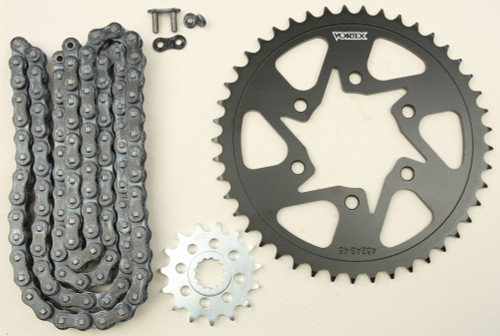 Vortex Sprocket/Chain Kit Stl/Stl 15/45T Sil Sx3 520-112L Blk Ck6349