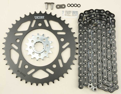 VORTEX CK6377 Vortex Sprocket/Chain Kit Stl/Stl 15/43T Sil Rx3 520-114L Blk Ck6377