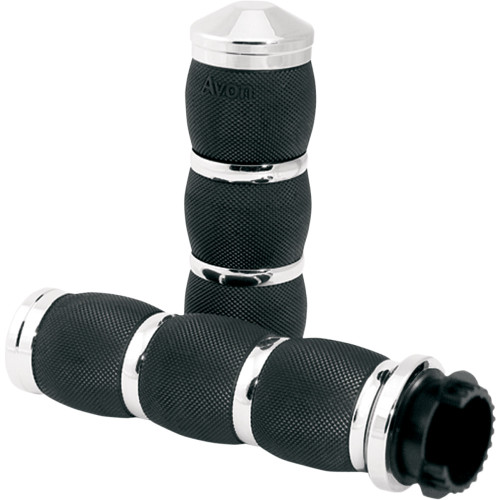 Avon Grips 3-Ring Air Cushioned Grips - Touring - Chrome Mt-Air-90-Ch