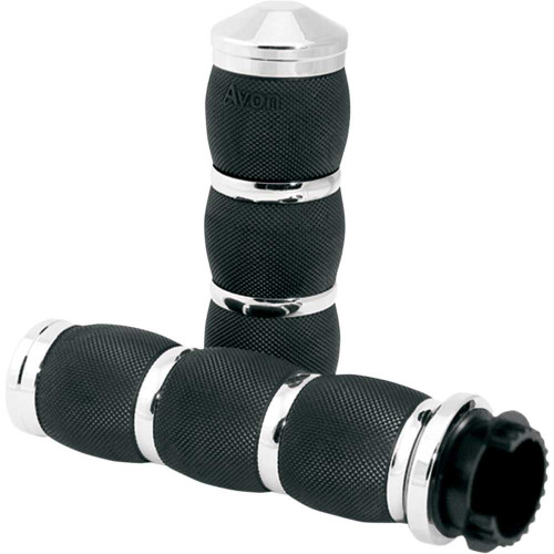 AVON GRIPS MTAIR90CH Avon Grips 3-Ring Air Cushioned Grips - Touring - Chrome Mt-Air-90-Ch