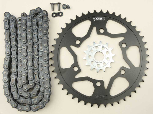 VORTEX CK6384 Vortex Sprocket/Chain Kit Stl/Stl 14/46T Sil Sx3 520-114L Blk Ck6384