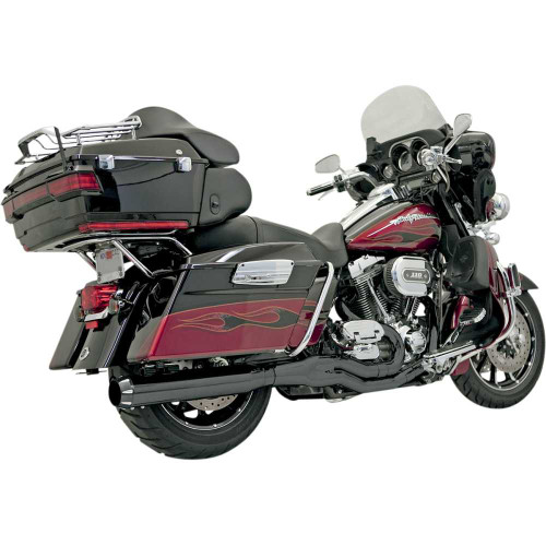 BASSANI XHAUST FLH757B Bassani Xhaust B4 2:1 Exhaust - Black - Straight Can Flh-757B