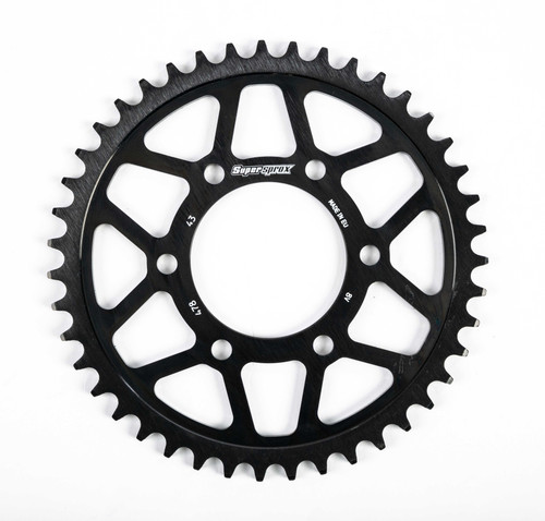 Supersprox RFA-478-43-BLK Supersprox Rear Edge Sprocket Steel 43T-520 Blk Kaw/Pol Rfa-478-43-Blk