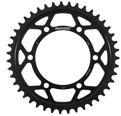 Supersprox RFA-480-43-BLK Supersprox Rear Edge Sprocket Steel 43T-525 Blk Suz/Yam Rfa-480-43-Blk