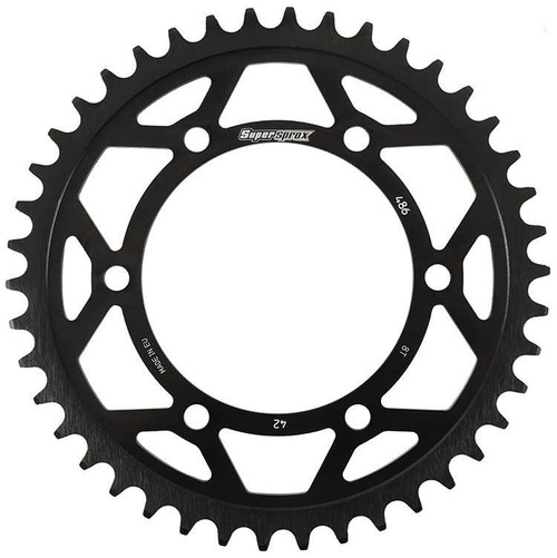 Supersprox RFA-486-42-BLK Supersprox Rear Edge Sprocket Steel 42T-520 Blk Hon/Kaw/Suz/Yam Rfa-486-42-Blk