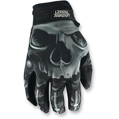 LETHAL THREAT GL15004M Lethal Threat Skull Gloves - Black - Medium Gl15004M