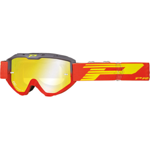 Pro Grip 3450 Riot Goggles - Gray/Red - Mirror Pz3450Grrofl